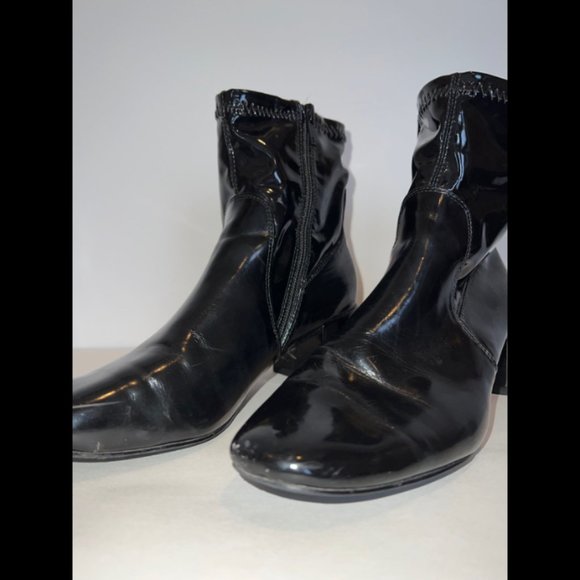 Aldo Faux Patent Leather Chunky Heeled Boot - Picture 3 of 4